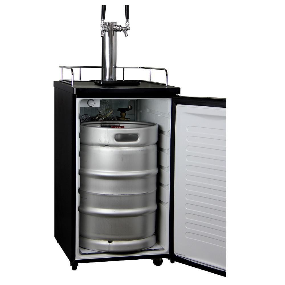 Kegco Double Keg Tap Faucet Kegerator with Black Cabinet and Door (K199B-2NK)