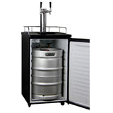 Kegco Double Keg Tap Faucet Kegerator with Black Cabinet and Door (K199B-2NK)