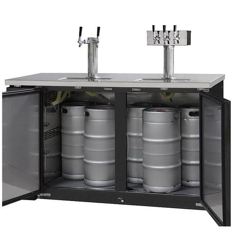 Kegco 72" Wide Triple Tap Black Commercial Kegerator- (XCK-2472B)