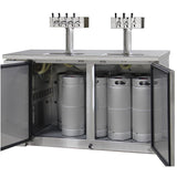 Kegco 61" Wide Triple Tap Stainless Steel Commercial Kegerator (XCK-2460S)