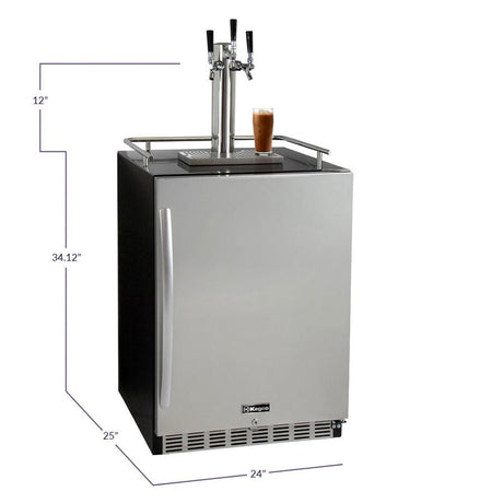 Kegco Triple Faucet Full Size Digital Cold Brew Coffee Undercounter Javarator - Black Right Hinge (ICHK38BSU-3)