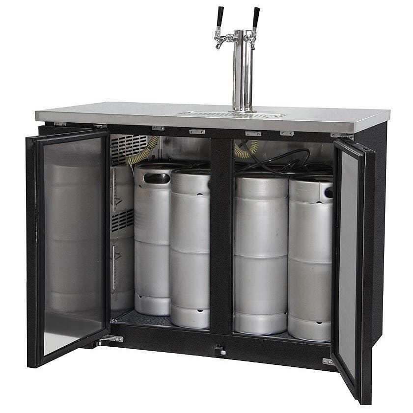 Kegco 49" Wide Dual Tap Black Commercial Kegerator Model (XCK-2448B)