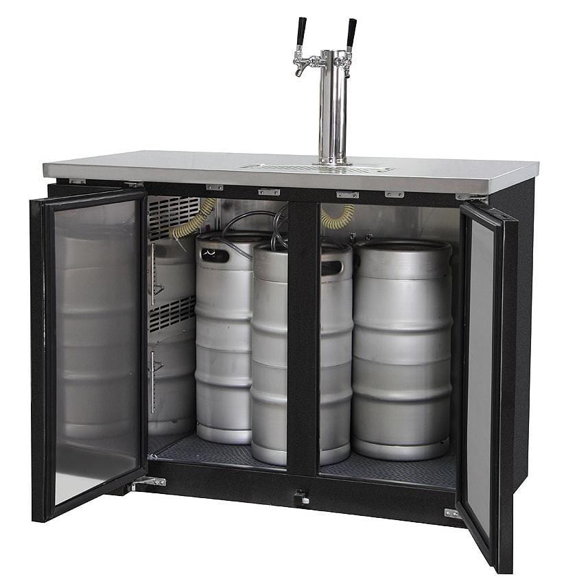 Kegco 49" Wide Dual Tap Black Commercial Kegerator Model (XCK-2448B)