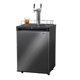 Kegco 24" Wide Kombucha Dual Tap Black Stainless Steel Kegerator (KOM30X-2NK)