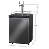 Kegco 24" Wide Kombucha Dual Tap Black Stainless Steel Kegerator (KOM30X-2NK)