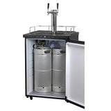 Kegco 24" Wide Kombucha Dual Tap Black Stainless Steel Kegerator (KOM30X-2NK)