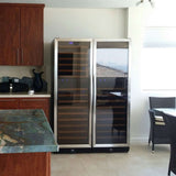 KingsBottle 72" Tall Beer And Wine Refrigerator Combo With Glass Door KBU170BW3