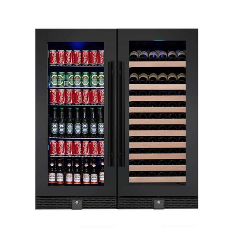 KingsBottle 56" Upright Wine And Beverage Refrigerator Combo With Glass Door KBU100BW2